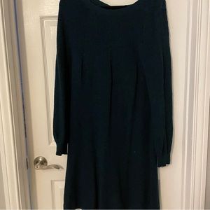 Blue Sweater Dress with Tie Back